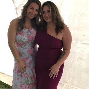 Dress the Population One Shoulder Burgundy Dress